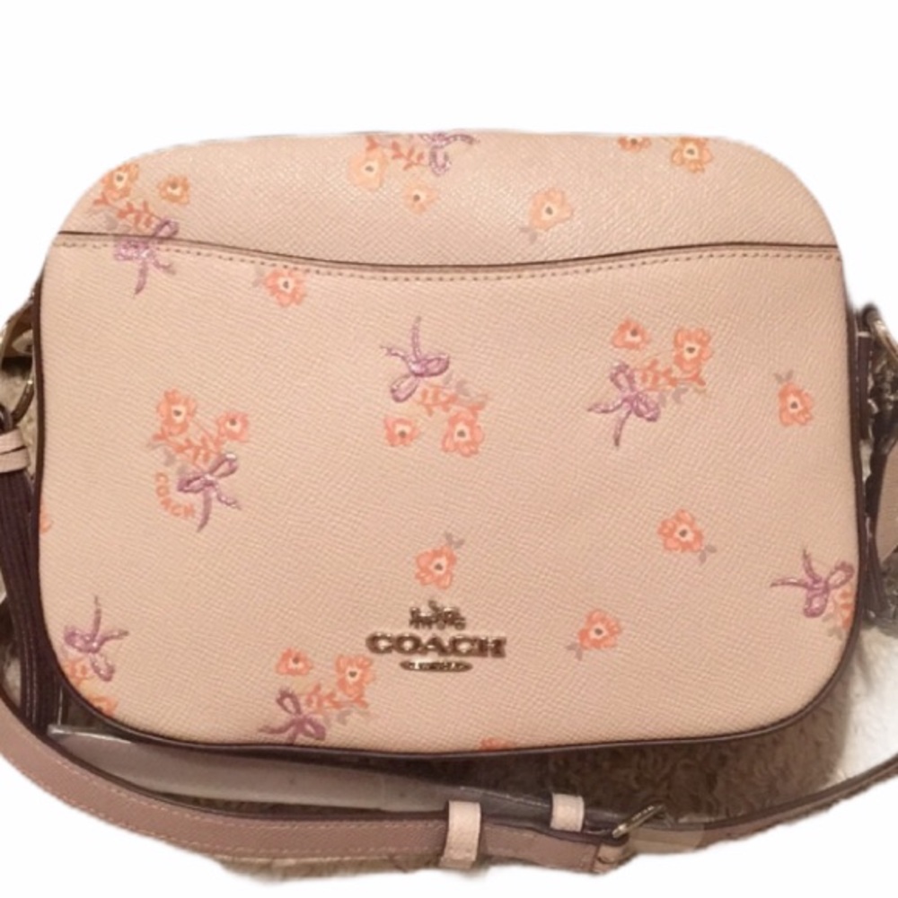 NWT Coach small purse bag Crossbody pink flower HP - Picture 2 of 10